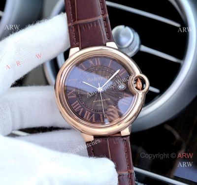 Fake Cartier Ballon Bleu Brown Dial 41mm Watches - Swiss Quality
